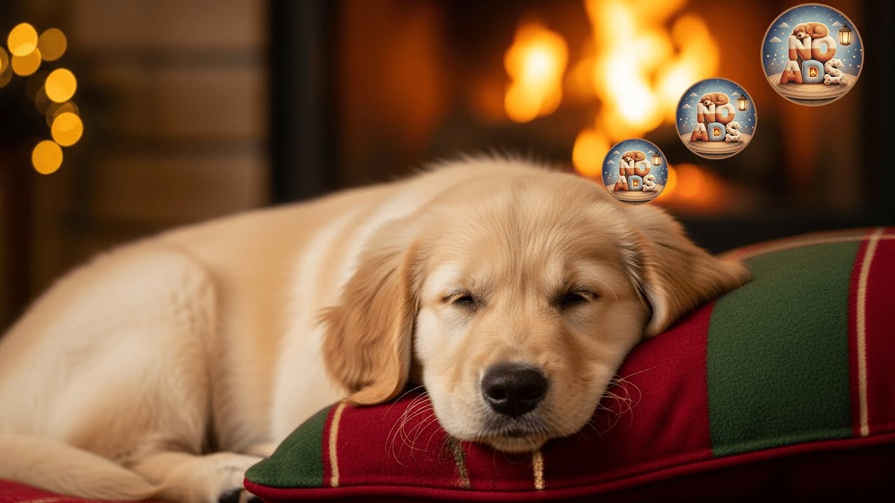 Cozy Dog Sleep Music 🐶💤 | Calming Fireplace Sounds for Anxious Dogs & Puppies 🌙