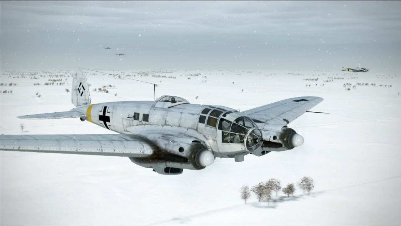 IL-2 Battle of Stalingrad : LaGG3 intercepts Heinkels, Snowing