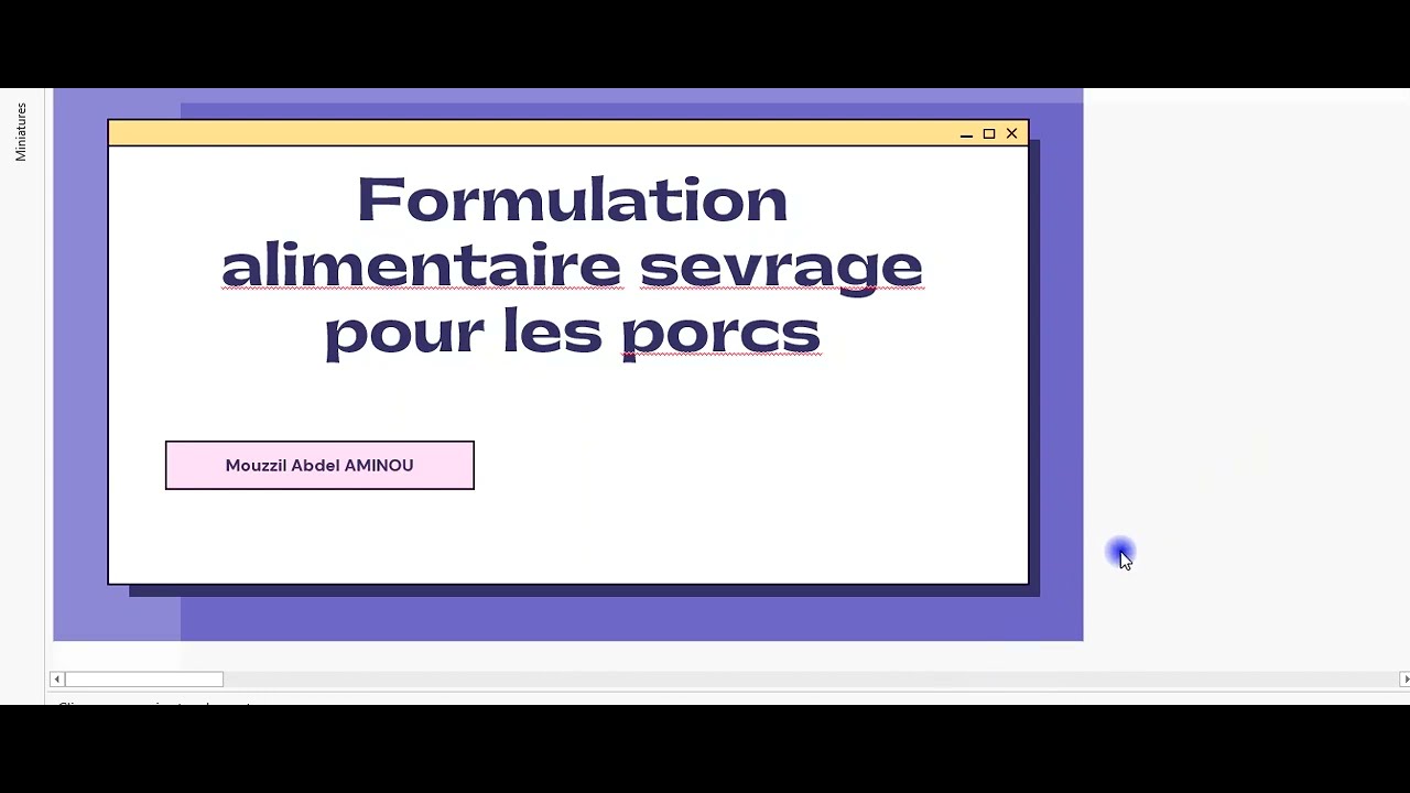 Formulation alimentaire pour les porcs sevrés #porc