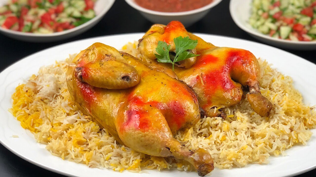 مندى دجاج بطريقه سهله وطعم مثل المطاعم Chicken Mandi with smoked flavoured rice
