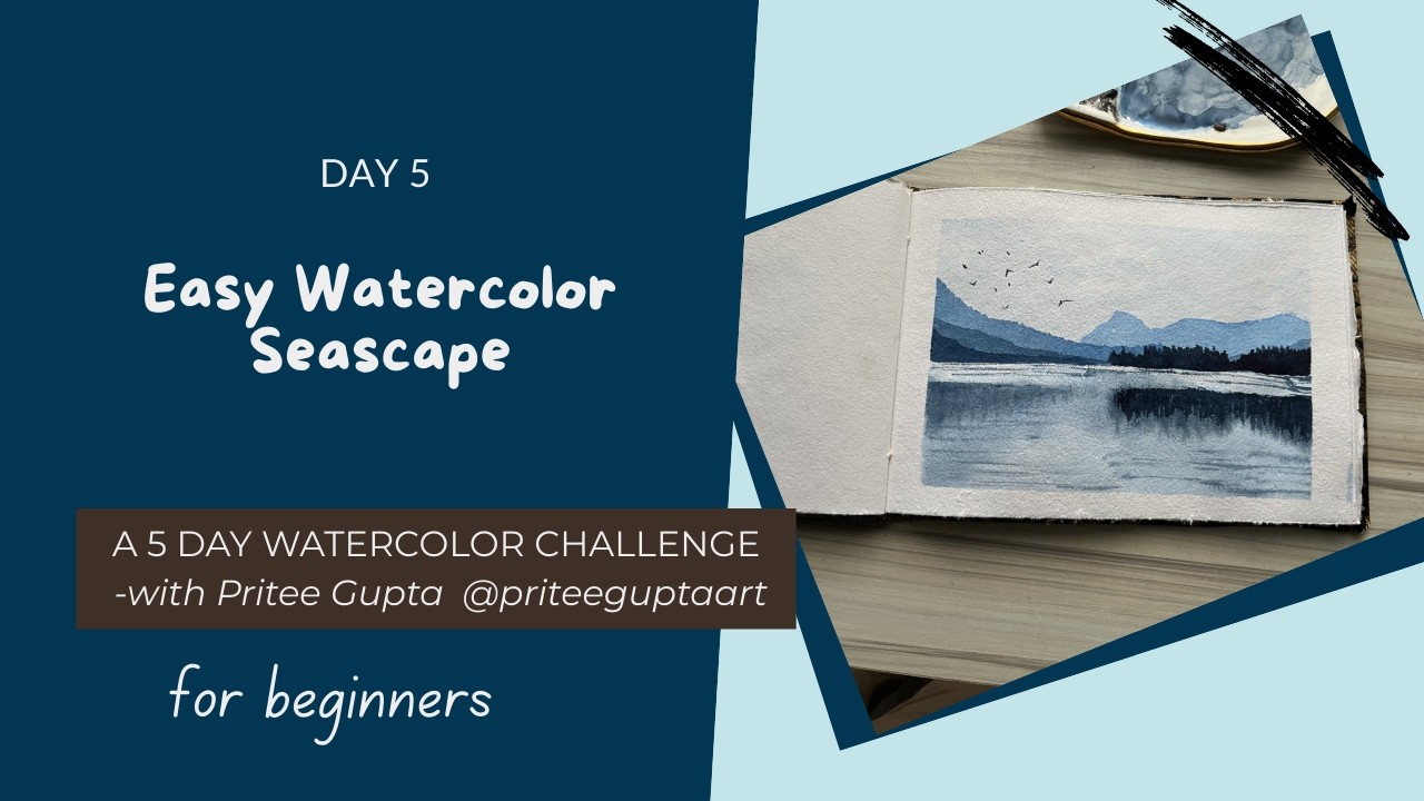 Paint an EASY Watercolor Seascape [FOR BEGINNERS] |5-Day Challenge Day 5 | Final Day