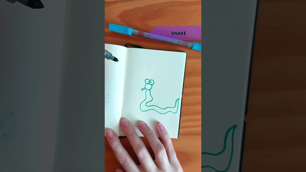 How to draw a cute snake 🐍  #stepbystep #howtodraw
