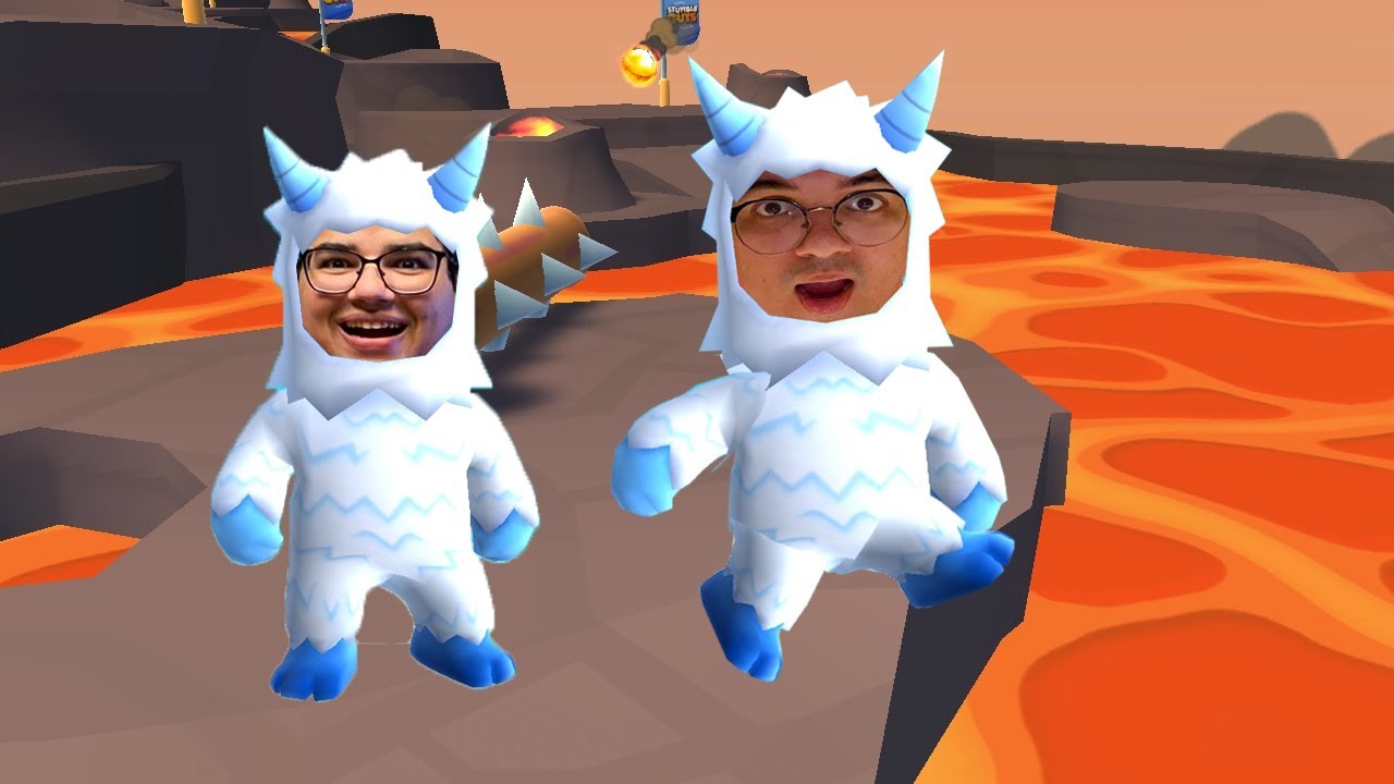 SUPER CORRIDA DOS MONSTRO DAS NEVES NA LAVA!!! - Stumble Guys