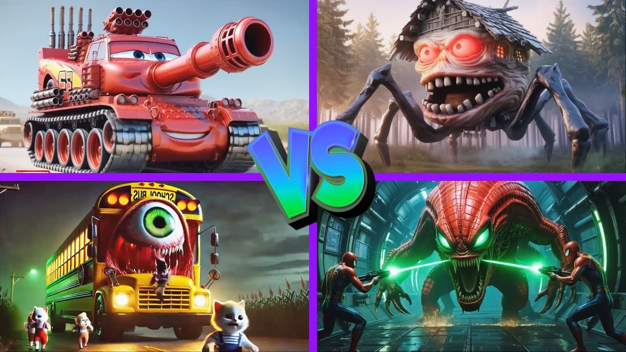 McQueen Tank🆚House Head🆚Bus Eater🆚Spider-Man Worm - Tiles Hop EDM Rush 🎶