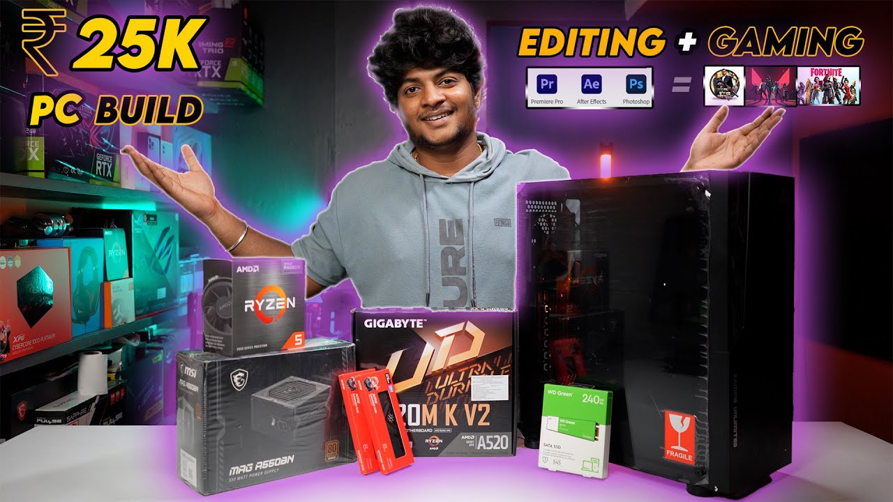 25,000Rs பட்ஜெட் Gaming/Editing PC முடியுமா? |GTA V, Fortnite Tested  |For
