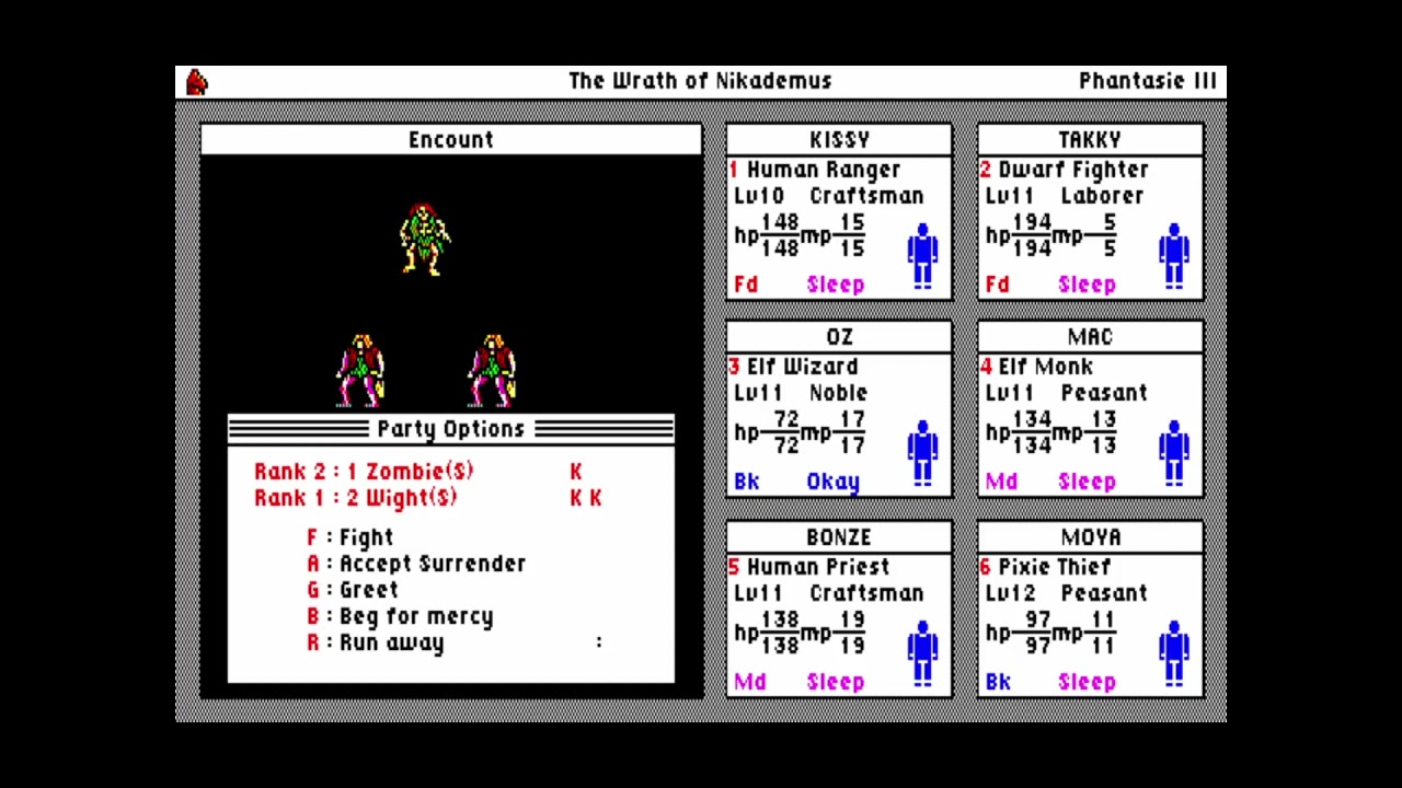 Phantasie III: The Wrath of Nikademus for the NEC PC-88