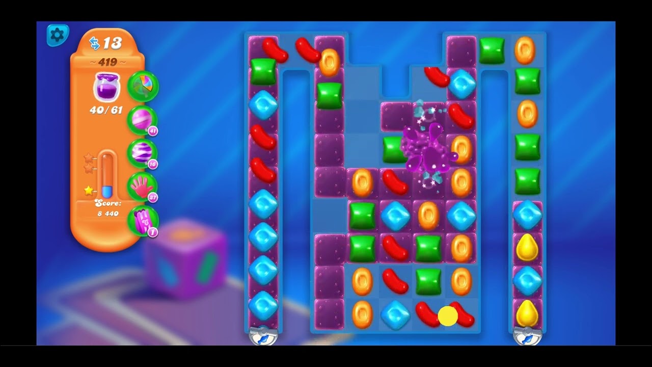 Candy Crush Soda Saga Level 419 (Four Hundred and Nineteen) NO BOOSTERS