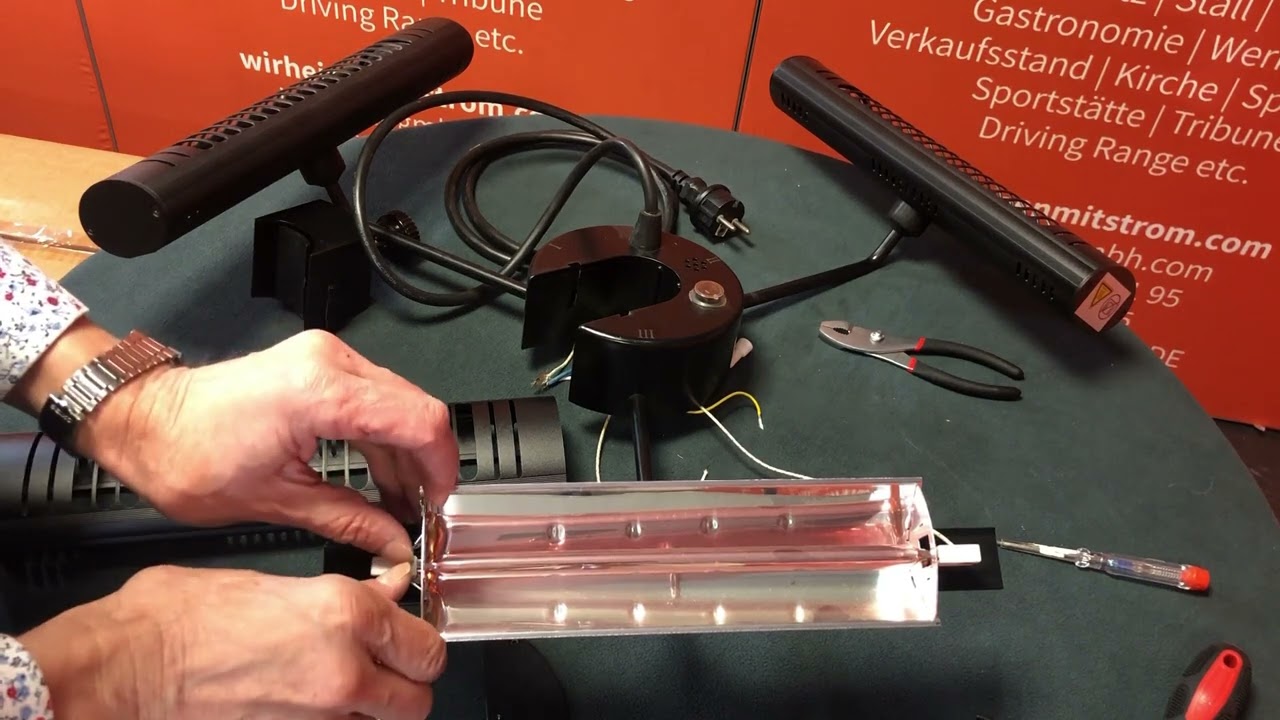 Röhrentausch/Lampentausch Infrarotheizstrahler am Beispiel des Vasner Umbrella X30