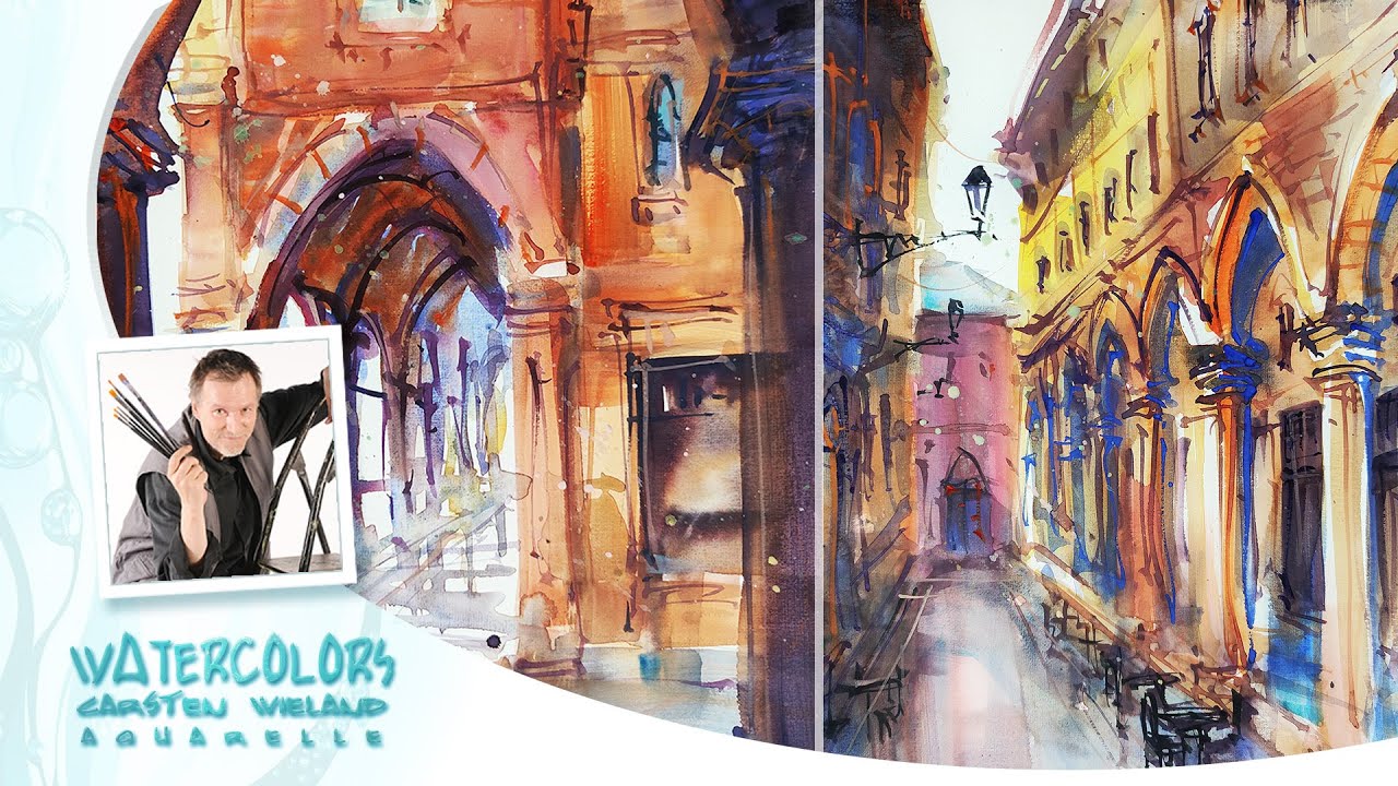 Watercolor / Aquarell -  Bologna Arcades