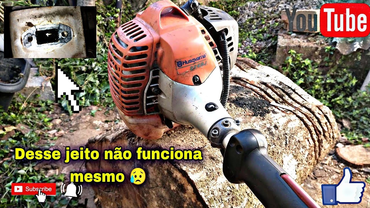 roçadeira sem força ? como resolver de maneira fácil (husqvarna 226r🧰🙌🏼👏🏼⚠️)