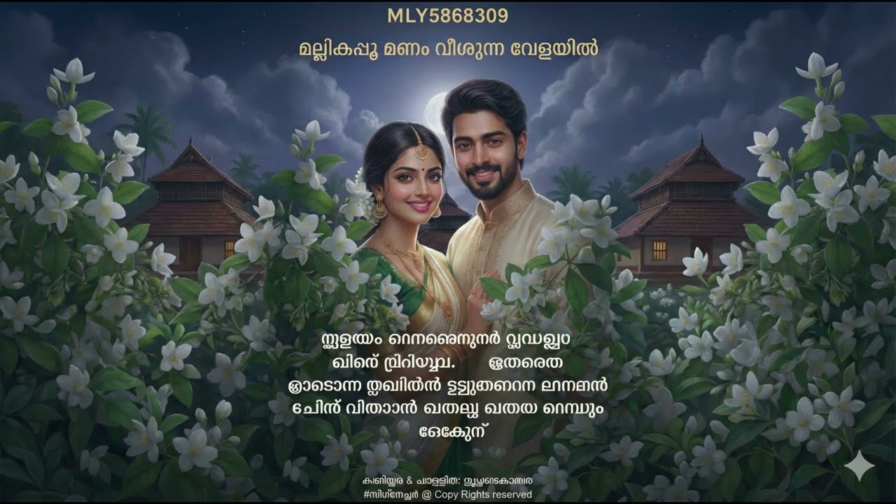 மമല്ലികപ്പൂ മണം വീശുന്ന വേളയിൽമന്നന്റെ മനസിൽ മായം നിറയുന്നു MLY5868309