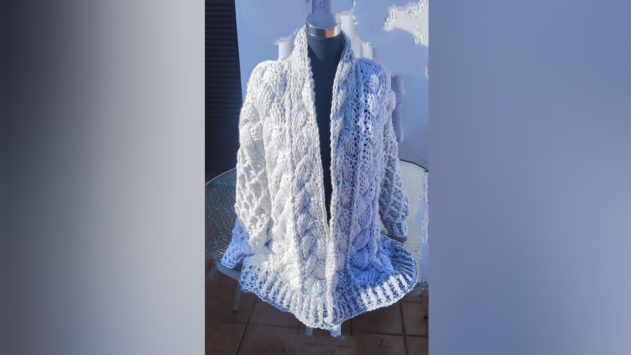 Como tejer un Cárdigan de Trenzas a Crochet