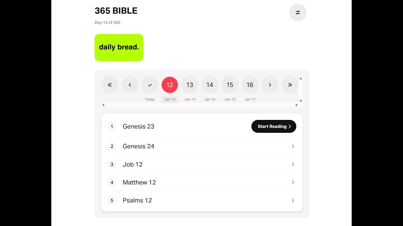 356 Day Bible Plan - Day 12