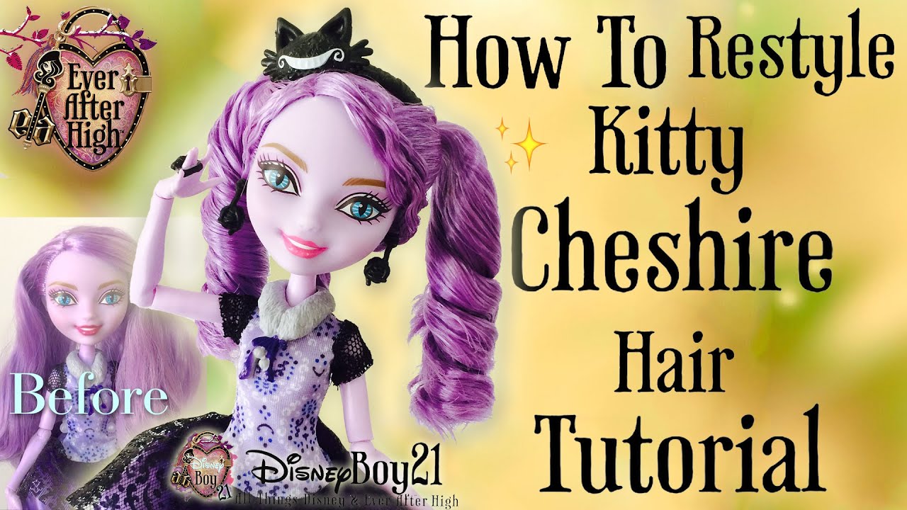 How To Restyle Ever After High Kitty Cheshire Doll Hair Tutorial - Twist Curls