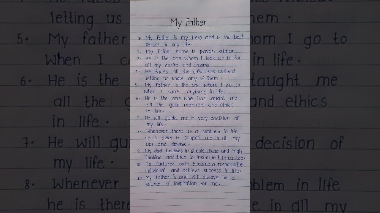 Essay On My Father||My Father Essay In English||