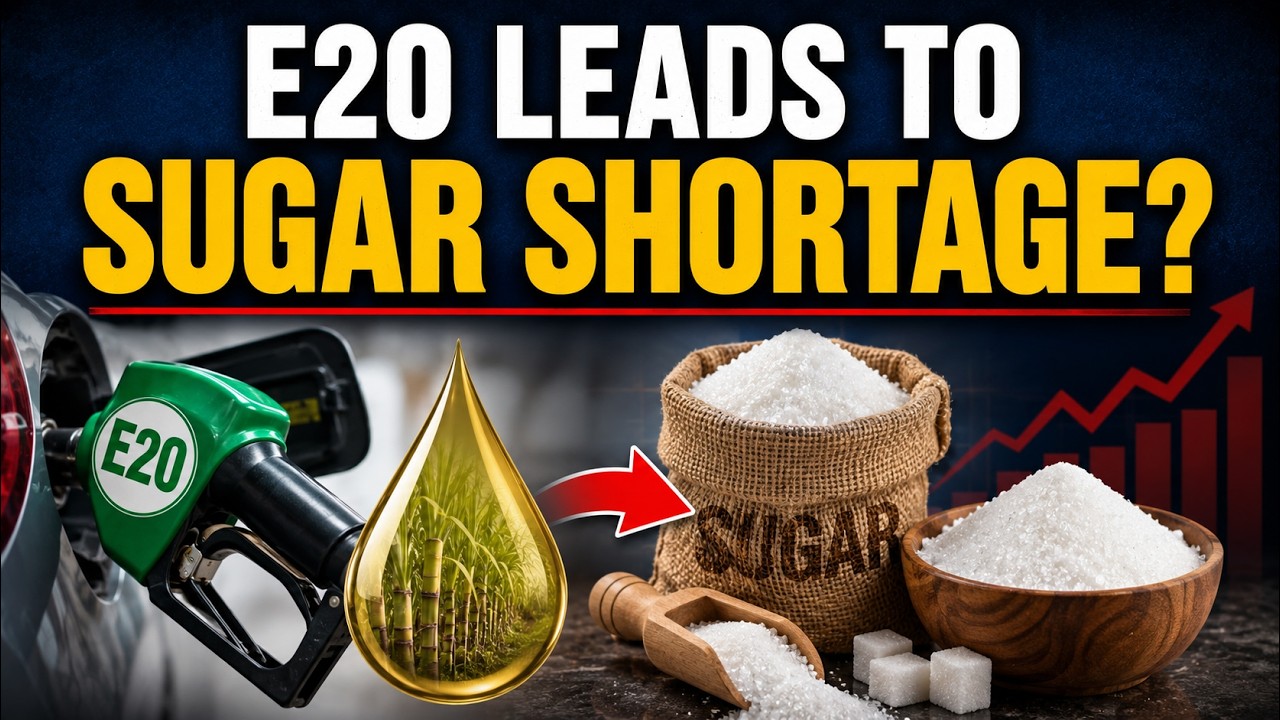 E20 Petrol Causing Sugar Price Rise? | Sugarcane Crisis, Ethanol Blending | India To Import Sugar?