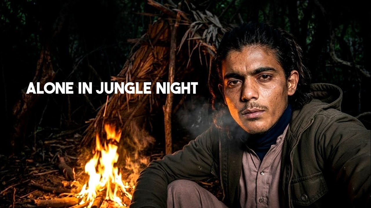 Freezing Winter Night Alone in Jungle | No Tent Survival