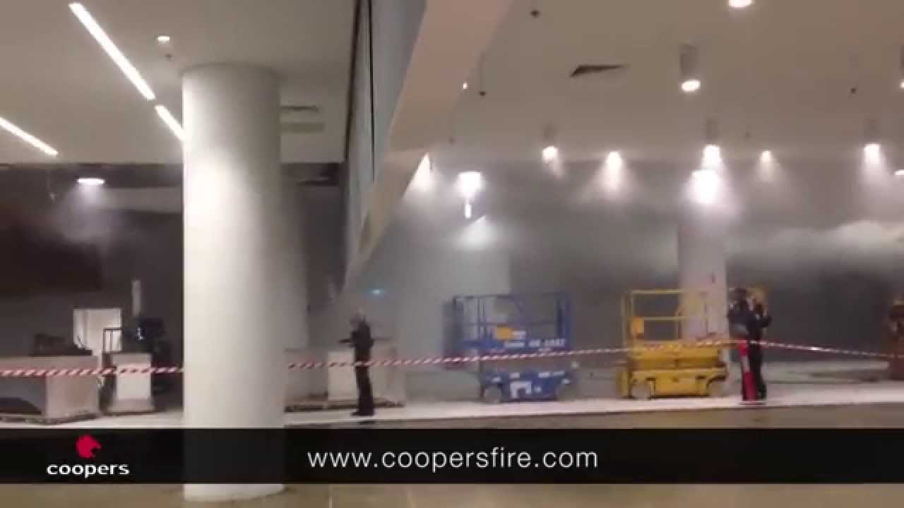 Hot Smoke Test demonstrating a Coopers SmokeStop® Smoke Curtain Barrier