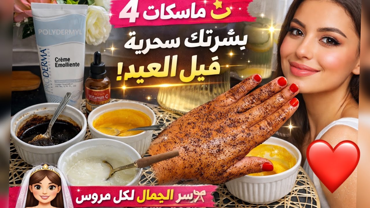 روتينات مروى /	 تجهيزات العيد | 4 ماسكات طبيعية لكل عروس ✨ وجهك يرجع فيلتر بلا ميكاب قبل العيد لازم 