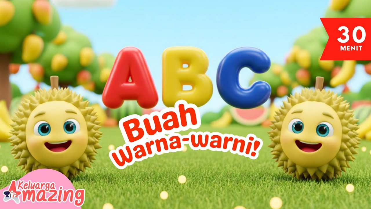 📖 Belajar Huruf A–Z & Nama Buah Warna-Warni 🍓 Video Edukasi Anak TK & PAUD Interaktif 🎨