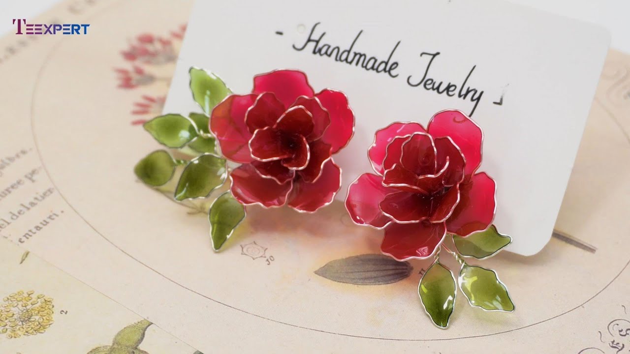 DIY UV Resin Rose Earrings🌹| Resin Jewelry Tutorial