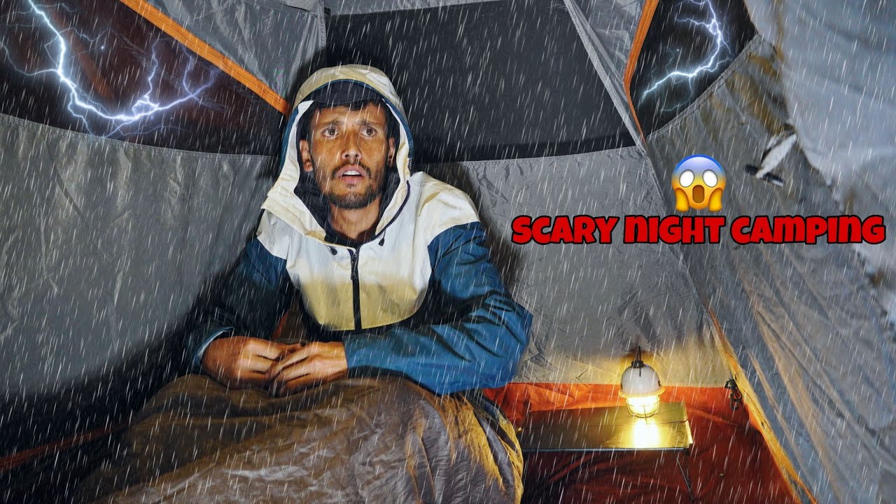 Solo Heavy Rain Camping in a Haunted forest😱 | Overnight Camping Gone Wrong | Tejas Camping