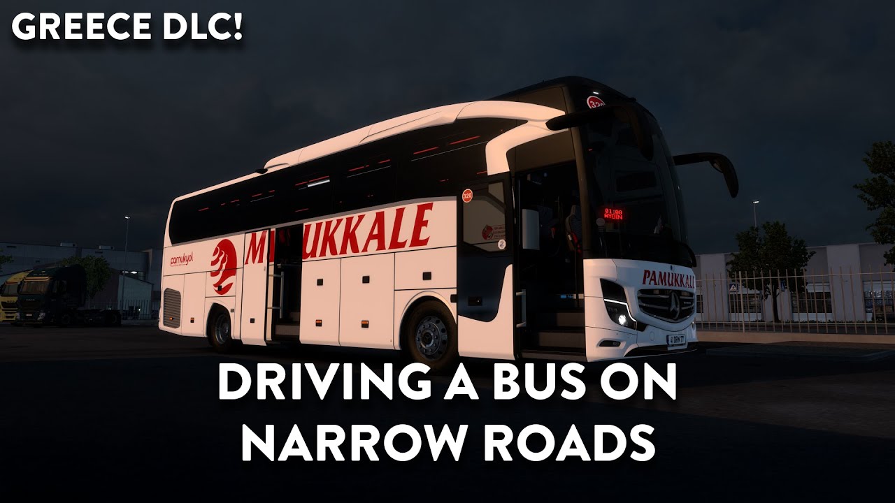 DRIVING A BUS ON NARROW ROADS - ETS 2 GREECE DLC