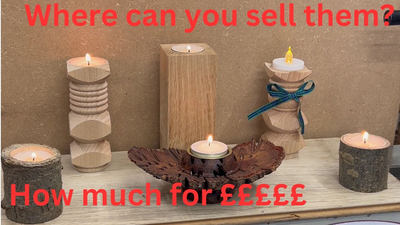 Woodturning. Tea light holders. What are they selling for £££££