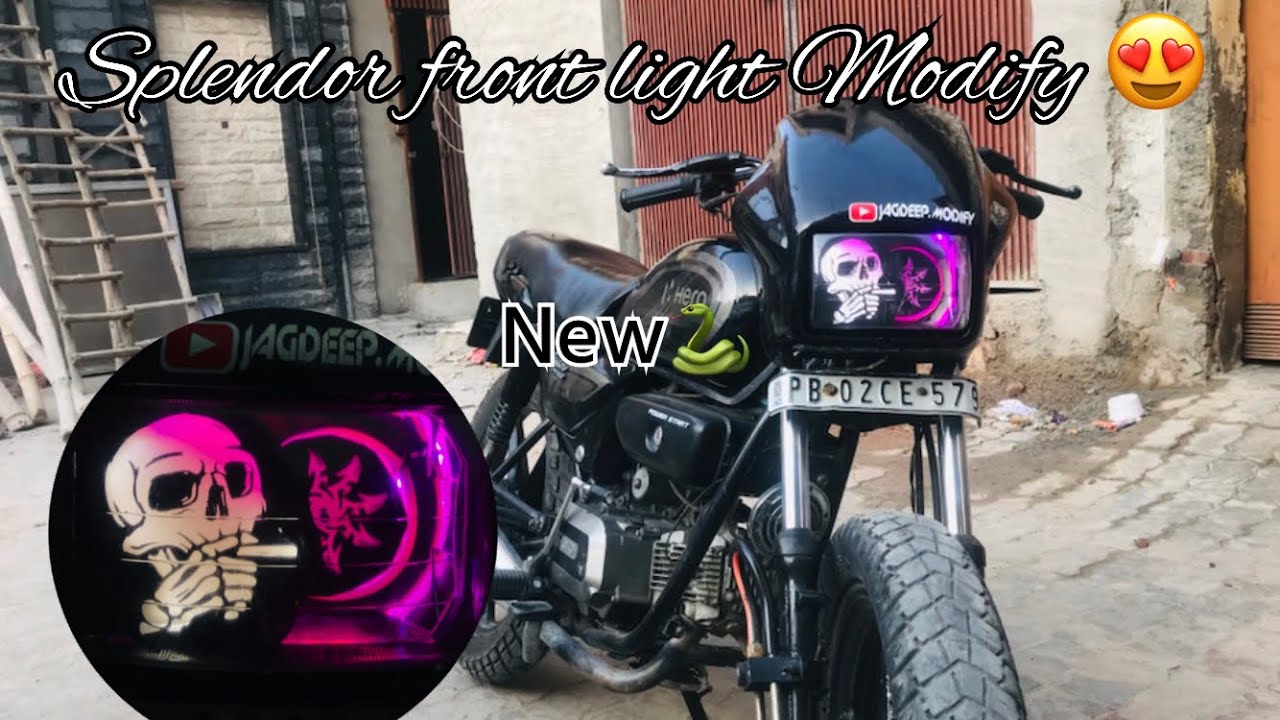 New headlight modifications // Splendor 🔥// @jagdeep.modify