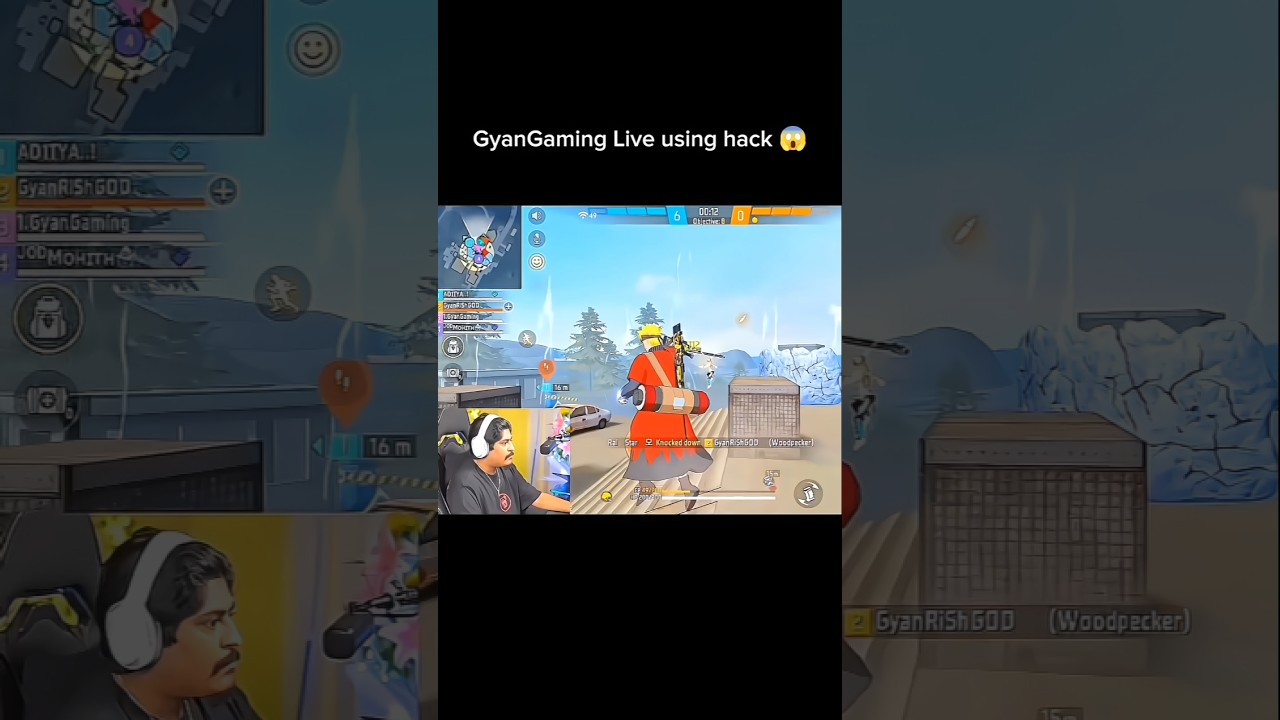 Gyan gaming using hack on live stream 😲 #freefire​ #freefiremax​