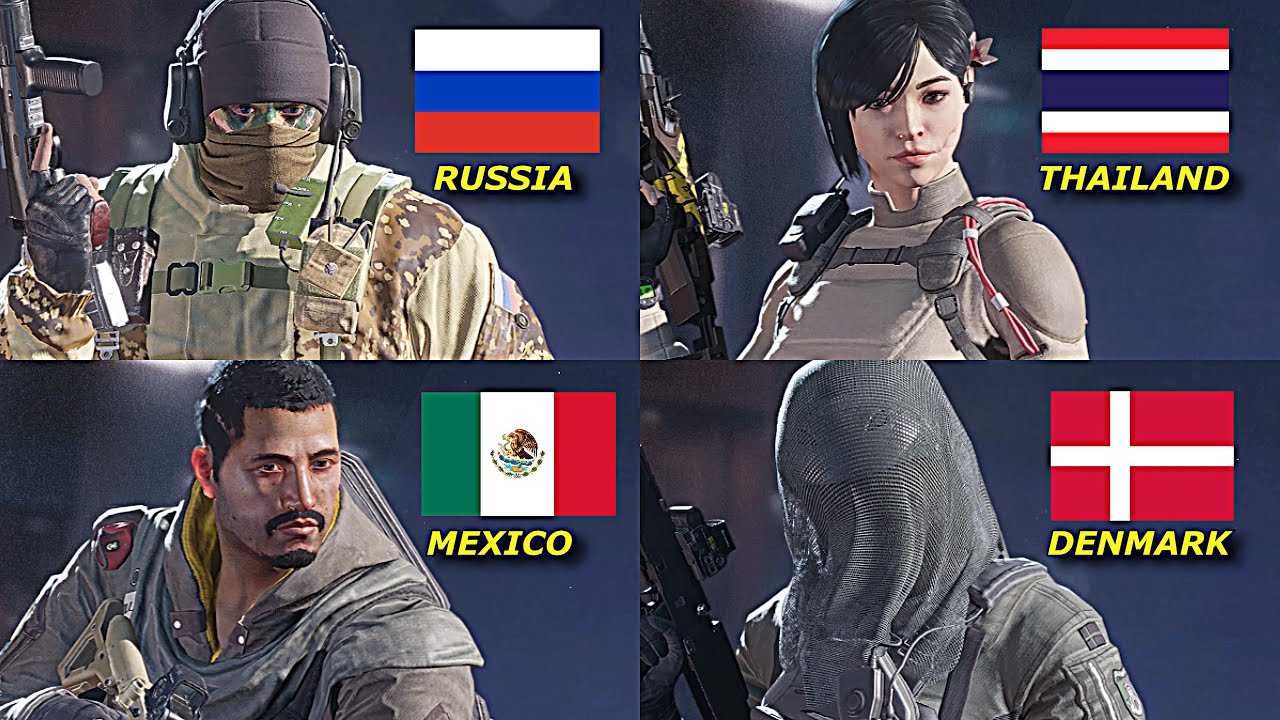 Rainbow Six Siege X - ALL 74 Operator's Nationality  (2025)