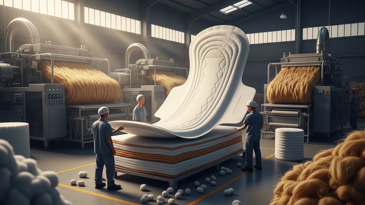 Inside the Banana Fiber Factory – || How Luxury Women’s Sanitary Pads Are Made (Full Process)