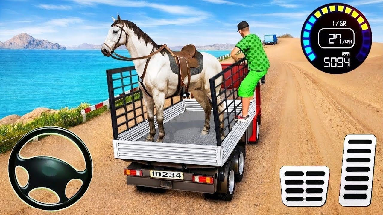 Farm Animal Truck Transport Simulator - Offroad Horse Cargo Driving 3D - Android Gameplay