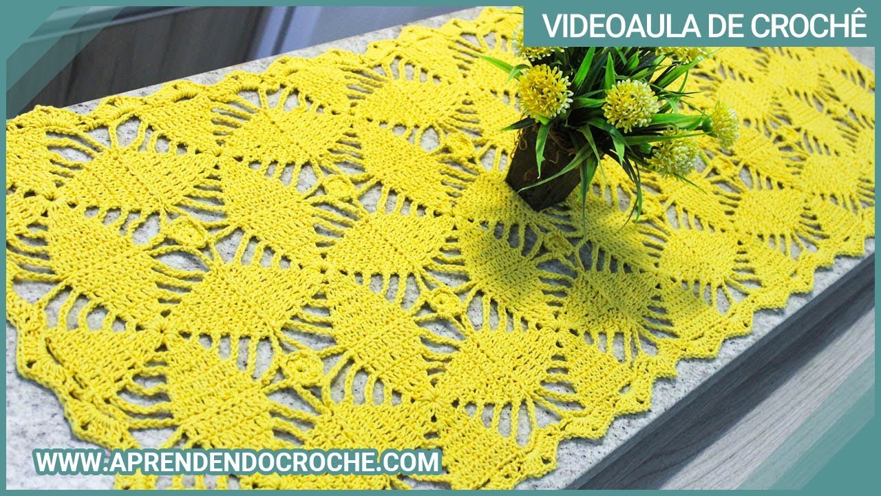 Caminho de Mesa Crochê Orquídea - Aprendendo Croche