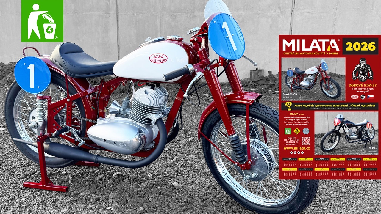 Motocykl JAWA 350/18 tzv. Pérák - MOTO KALENDÁŘ MILATA