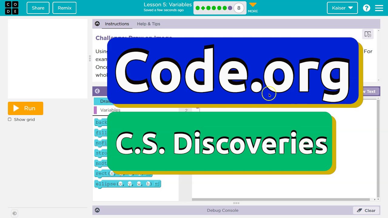 Code.org Lesson 5.8A Variables | Challenge A | Tutorial with Answers | Unit 3 C.S. Discoveries