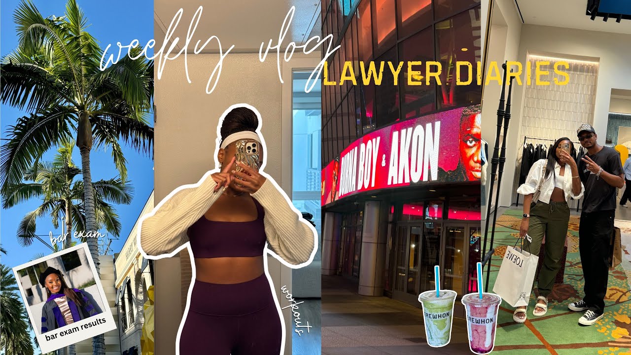WEEKLY VLOG | LIFE AS A LAWYER | BAR EXAM RESULTS, BURNA BOY CONCERT, EREWHON, WORKING + PLAYING LOL