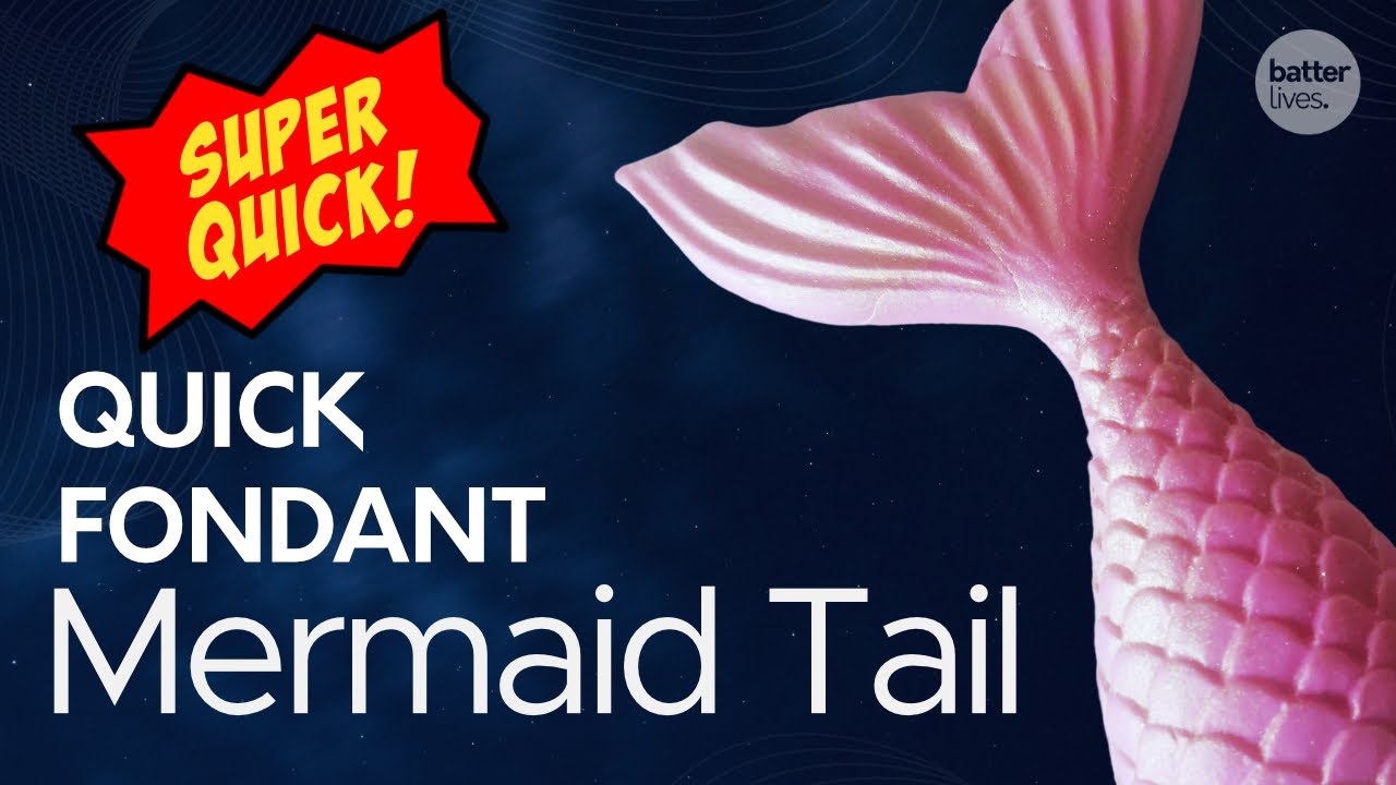 HOW TO MAKE  QUICK FONDANT MERMAID TAIL FOR YOUR FONDANT CAKE  DECORATIONS I FONDANT TOPPER TUTORIAL