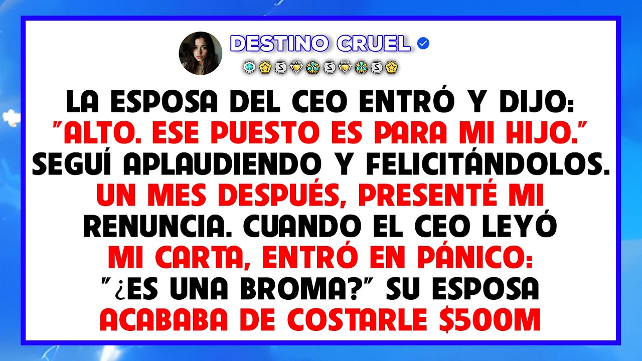 La esposa del CEO promovió a su hijo tras 5 años de mi gran trabajo. Cuando renuncié…