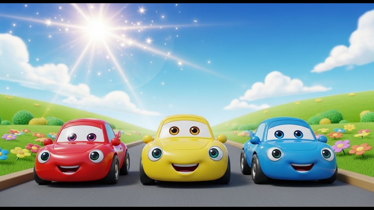 Drei kleine Spielzeugautos brummen, brumme | Fahrzeuglied & Zählen lernen für Kinder