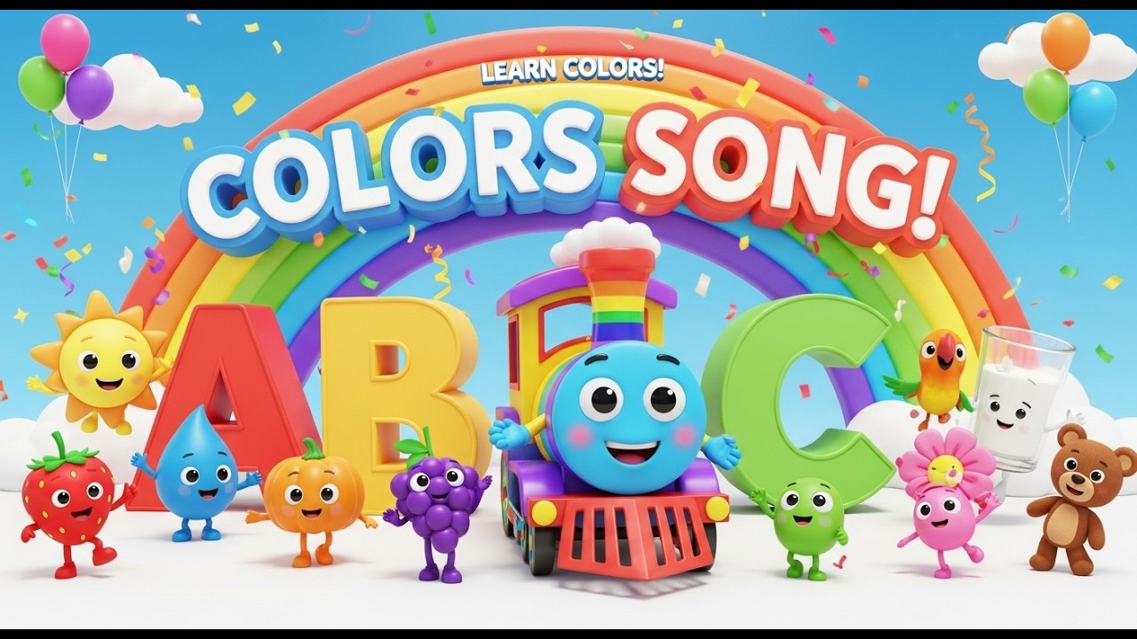 Песенка о цветах для детей 🌈 | Изучаем цвета с помощью Цветного Поезда 🚂 | Детские стишки и обуче...