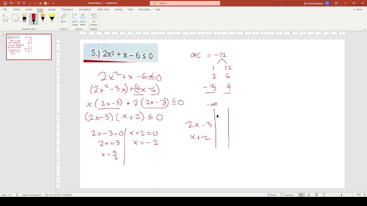 Solving Quadratic Inequalities [An Example]