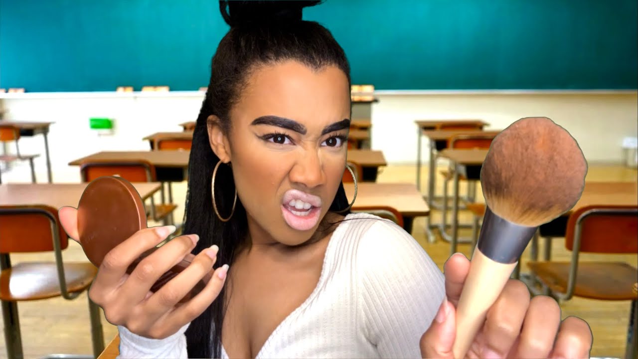 ASMR Chav Girl Does Your Make-up in The Back Of The Class 💄🇬🇧 ASMR Make-up Role-play