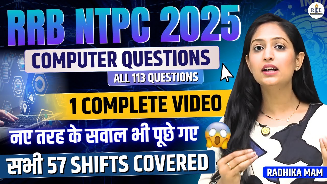 Computer Practice with Radhika mam| RRB NTPC 2025 Undergraduate Level all 113 Questions discussion