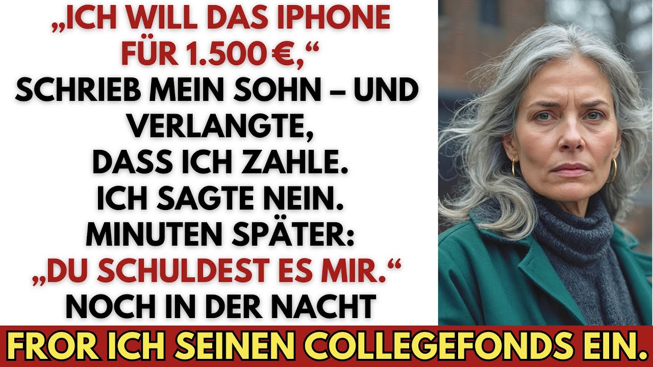 „Ich will das neue iPhone für 1.500 €,“ schrieb mein Sohn. Ich sagte nein – und fror sein Konto ein.