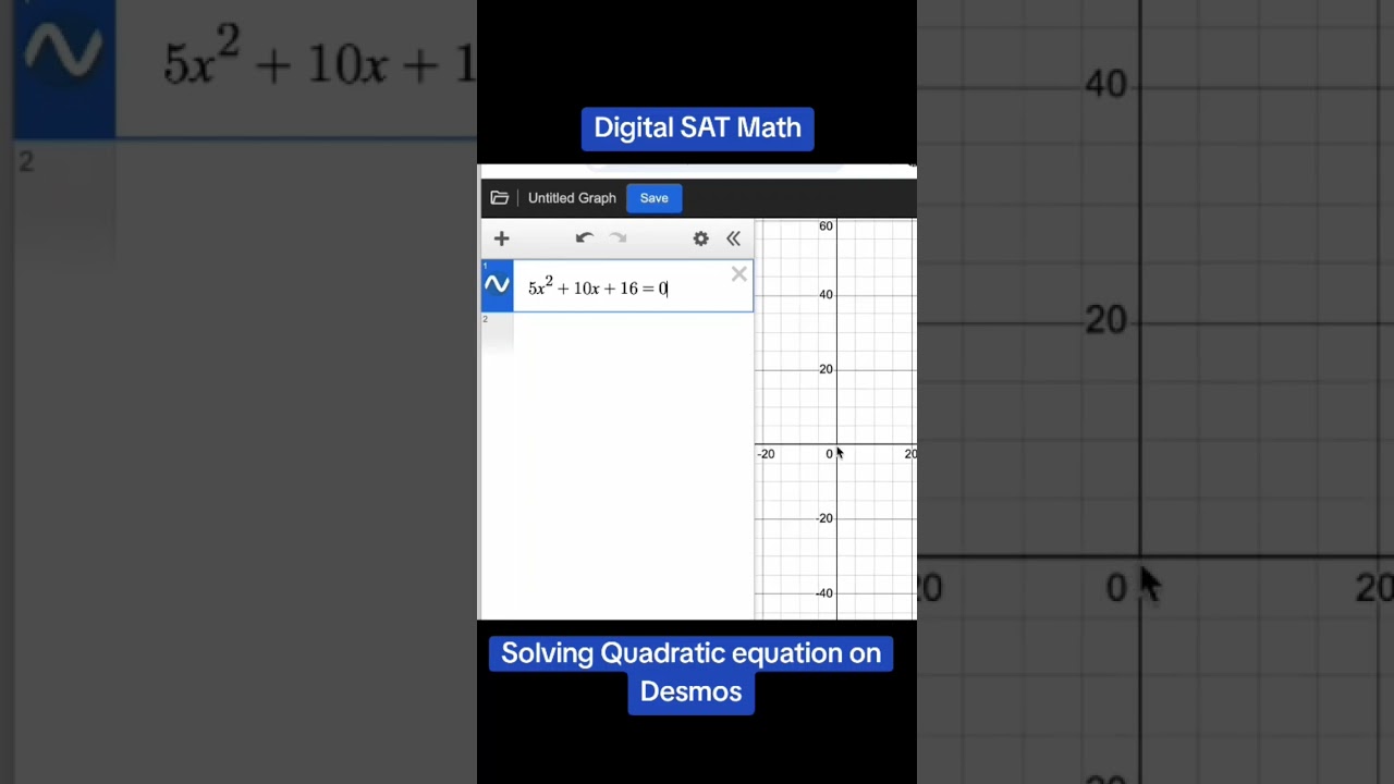 Solving Quadratic equations on Desmos graphing calculator #sat #maths #exam #satuae #sat2025