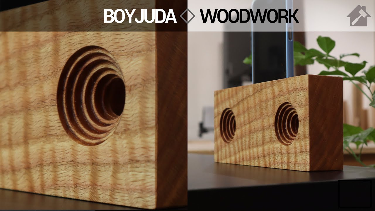 목공 / 캠핑 우드스피커 / Camping wood speaker / 무전력