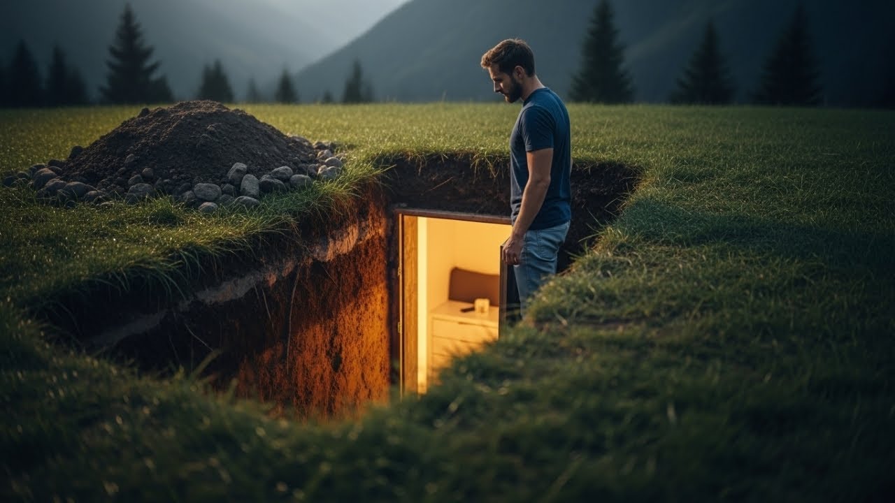 Hidden Underground Bunker in Remote Mountains | Epic Solo Modern Shelter Build (ASMR)