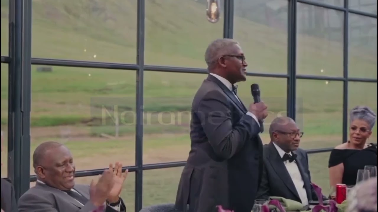 Aliko Dangote's Speech at the Wedding of Billionaire, Femi Otedola's Daughter, Temi and Mr. Eazi.