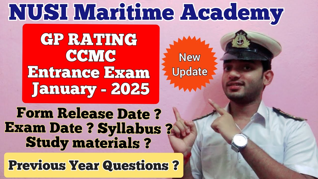 📣New Update📣 NUSI Maritime Academy - GP RATING & CCMC Entrance Exam - 2025 January Batch